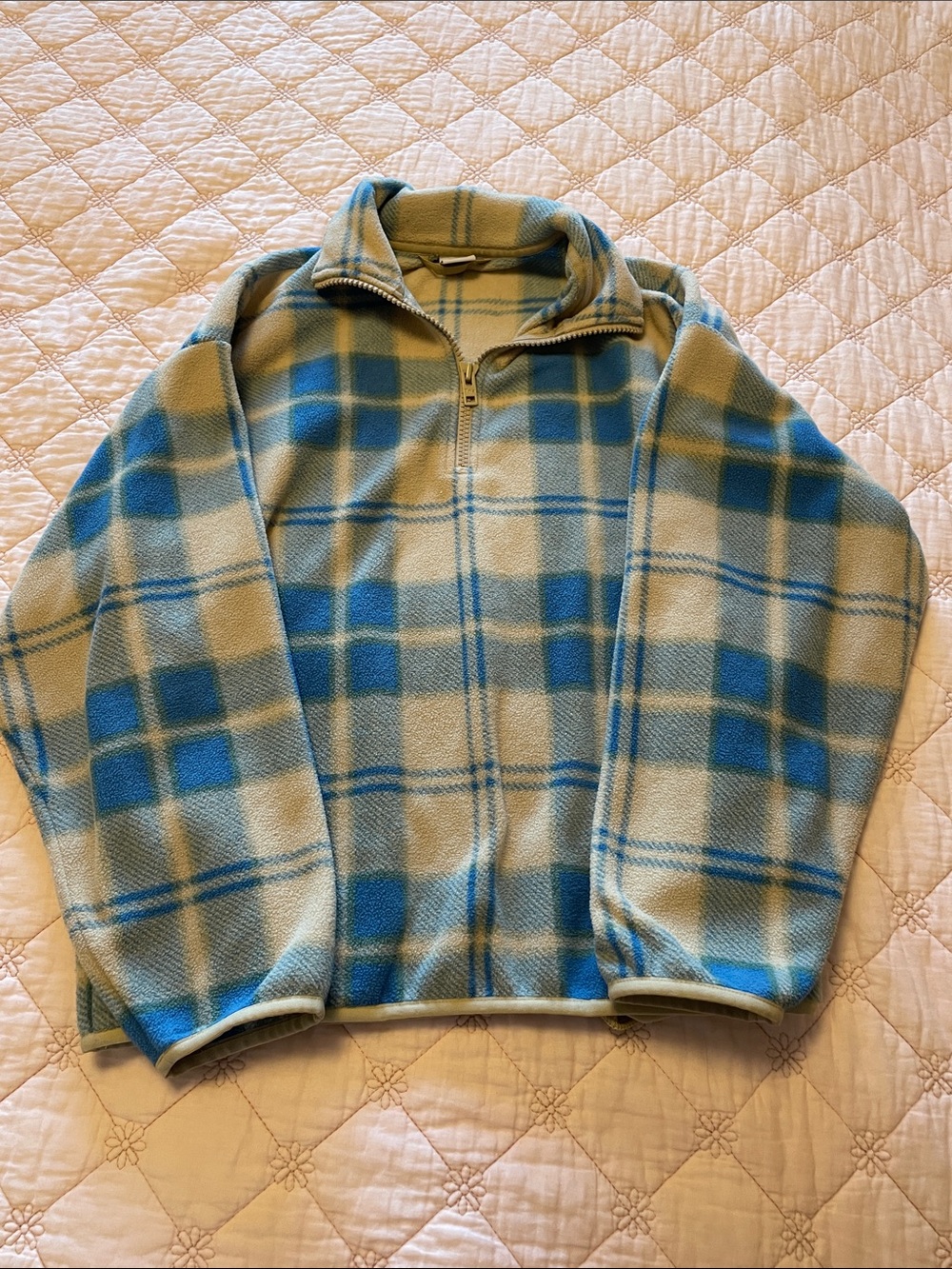 Aritzia Gingham Polar Fleece Sweater